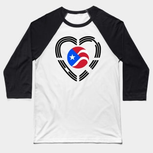 Puerto Rican Korean Multinational Patriot Flag Series (Heart) Baseball T-Shirt